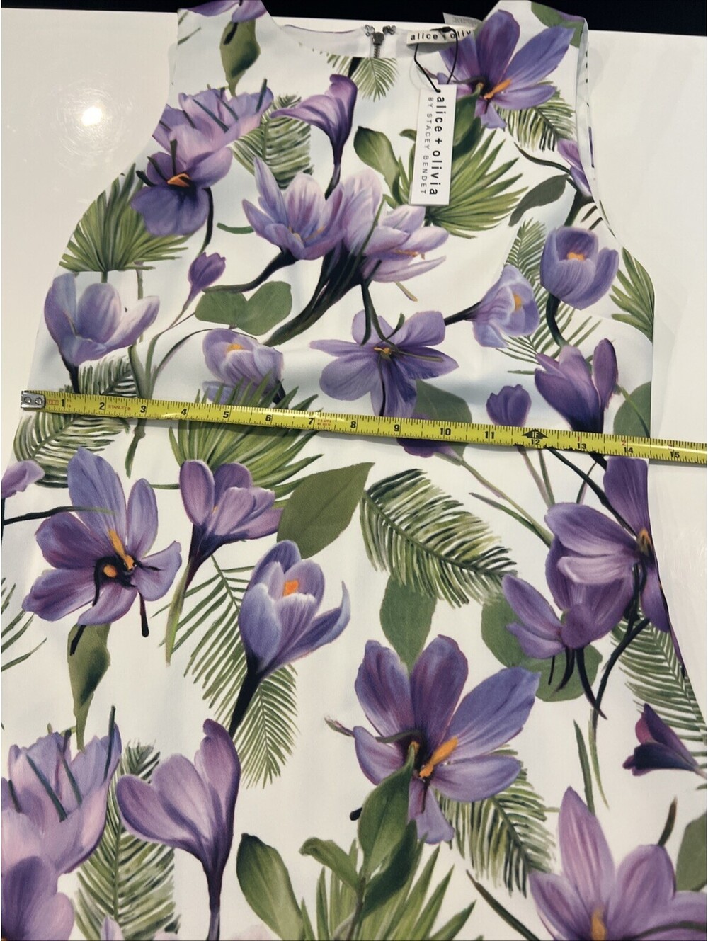 $440 Alice + Olivia Clyde Floral Sleeveless A-line Dress Size 2 - Picture 7 of 11